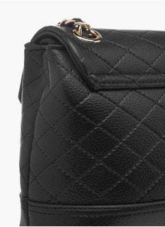 Le Confort Womens Quilted Crossbody Bag With Flap Closure And Chain Strap  - Image 5