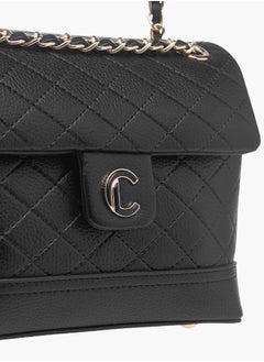 Le Confort Womens Quilted Crossbody Bag With Flap Closure And Chain Strap  - Image 4