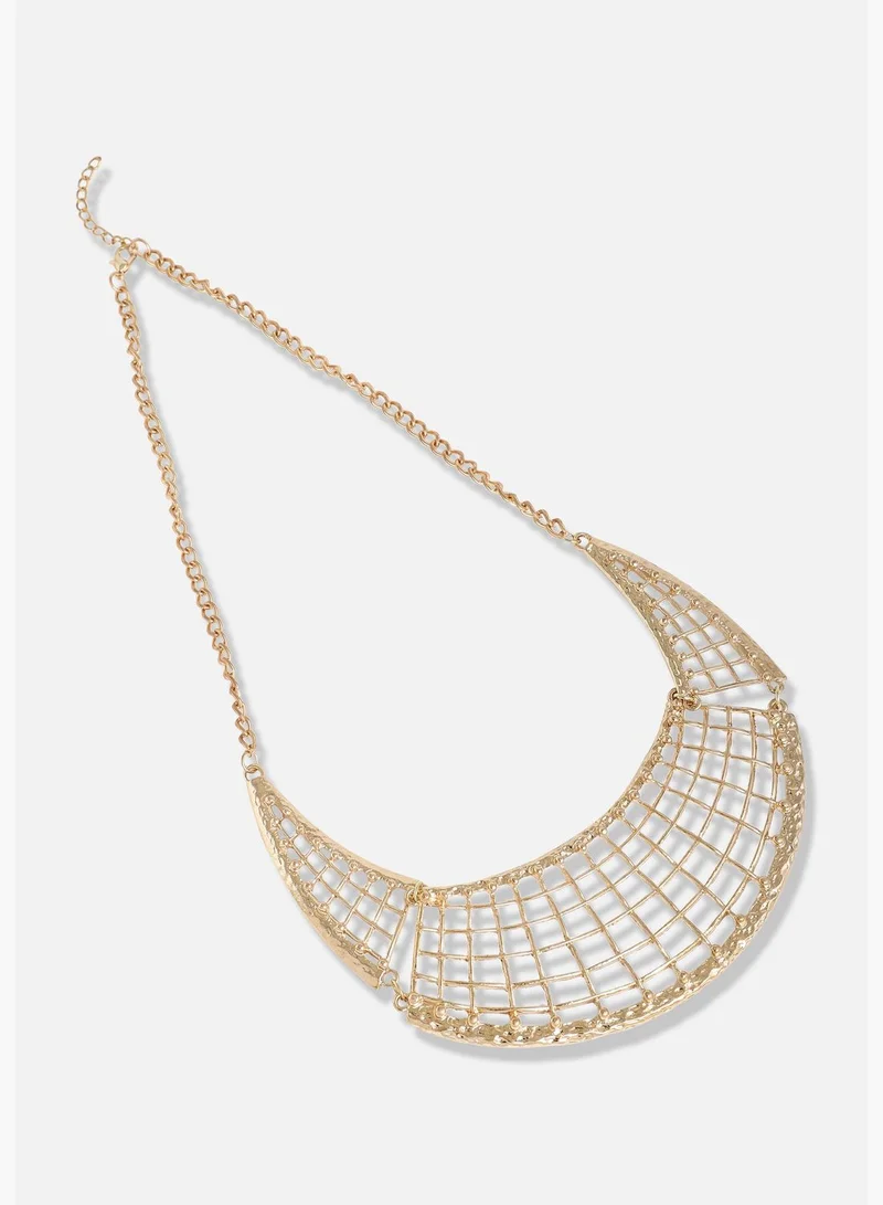 SOHI Gold Plated Designer Stone Party Necklace For Women