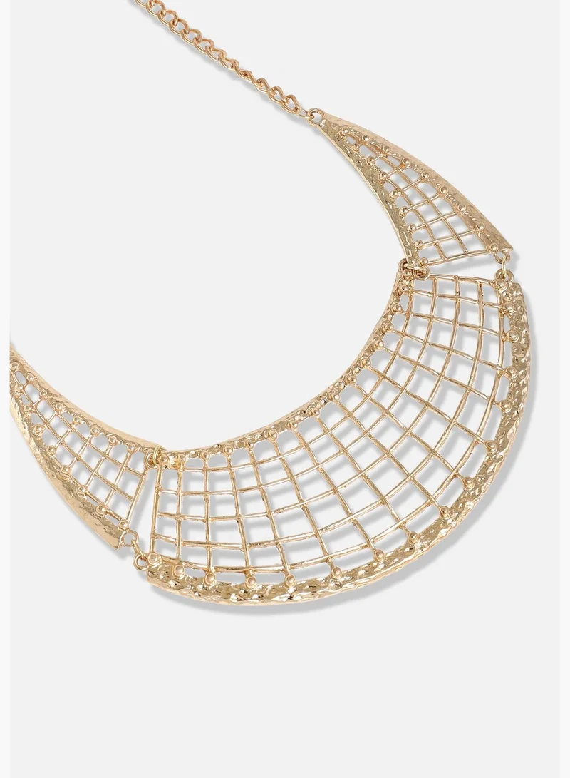 SOHI Gold Plated Designer Stone Party Necklace For Women