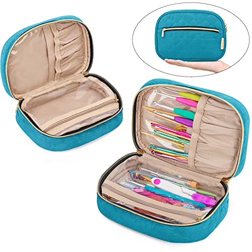 Yarwo Crochet Hook Case, Travel Organizer Bag for Crochet Hooks, Aluminum Crochet Hooks, and Crochet Supplies, Teal (Bag Only) - Image 4