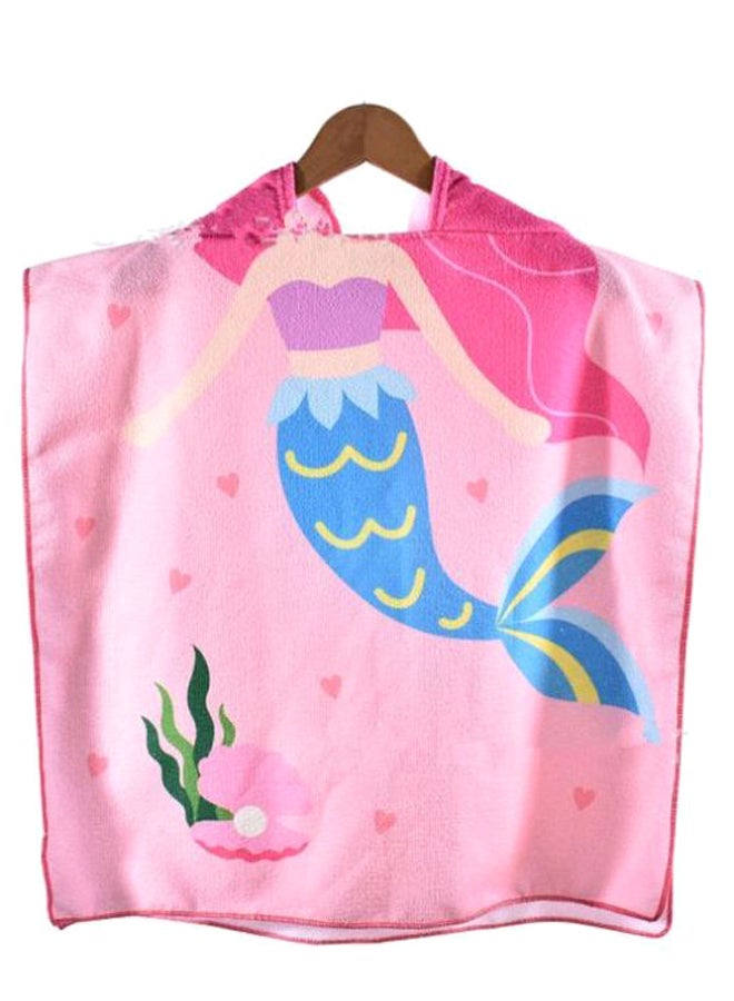 Mermaid Printed Hooded Bath Towel Pink/Blue/Green 