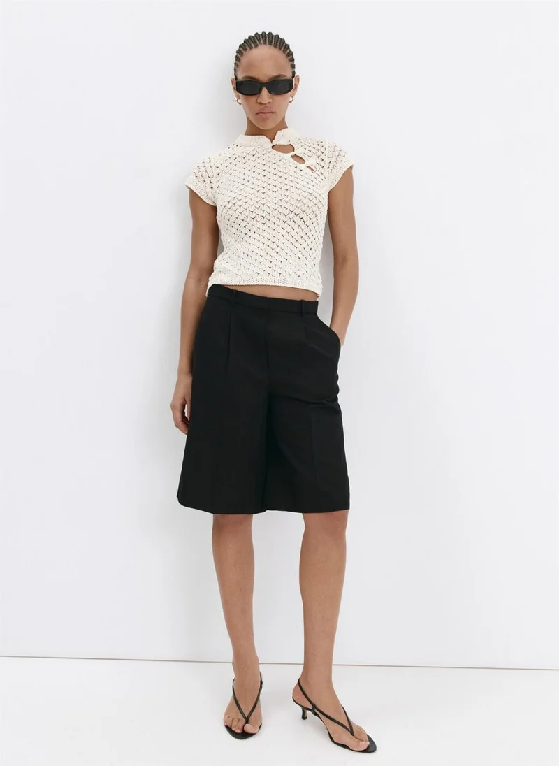 مانجو Openwork Knit Toggle Jumper