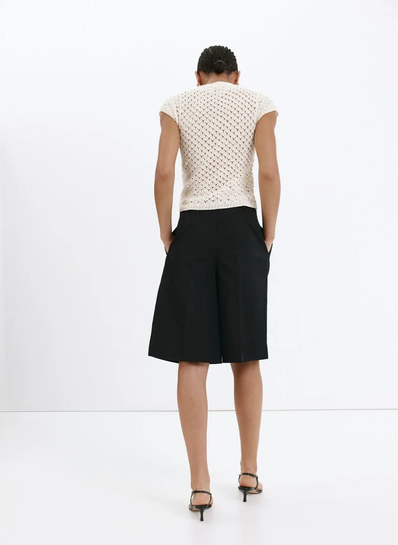 مانجو Openwork Knit Toggle Jumper