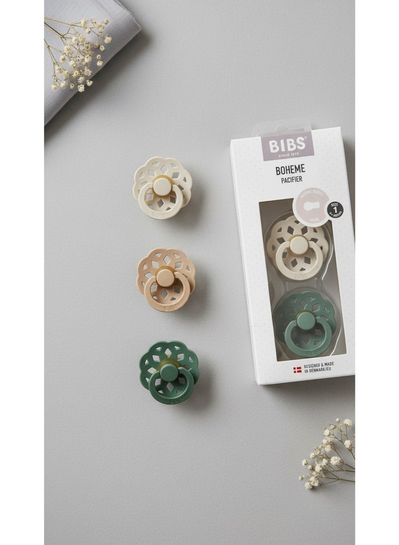 BIBS Pacifier Natural Rubber Round Nipple  0+M - Image 1