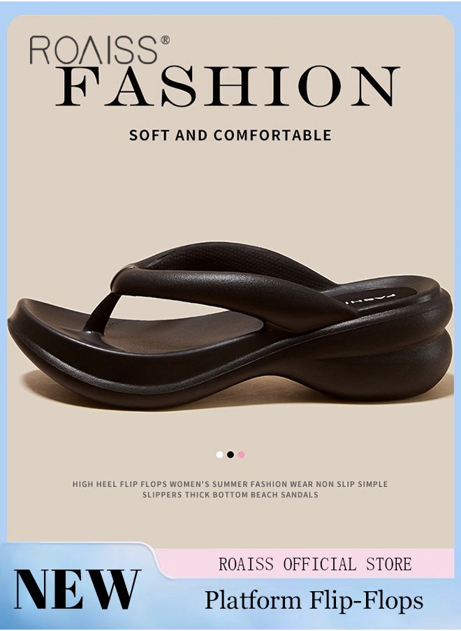 رويس شبشب صيفي للجنسين مصنوع من مادة إي في إيه بنعل سميك ناعم ومريح وقابل للتنفس، صنادل خفيفة الوزن مضادة للانزلاق وغير قابلة للرائحة وصديقة للبشرة للاستخدام الخارجي، شبشب شاطئ أسود - Image 5