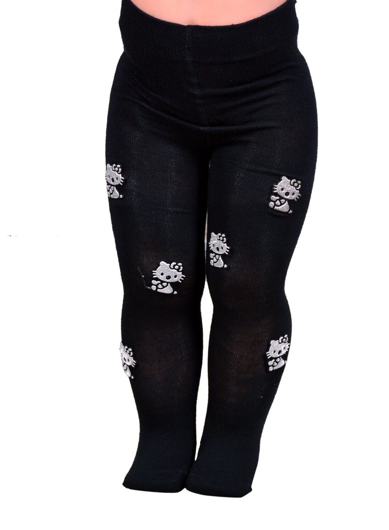 Girls' tights  cotton, lycra,  embroidered