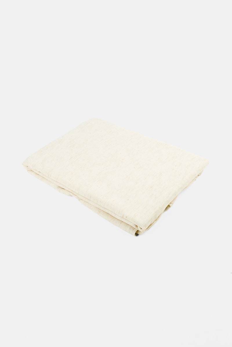 Muy Mucho Plain Linen Microfiber Curtain 130 x 240 W cm, Cream - Image 2