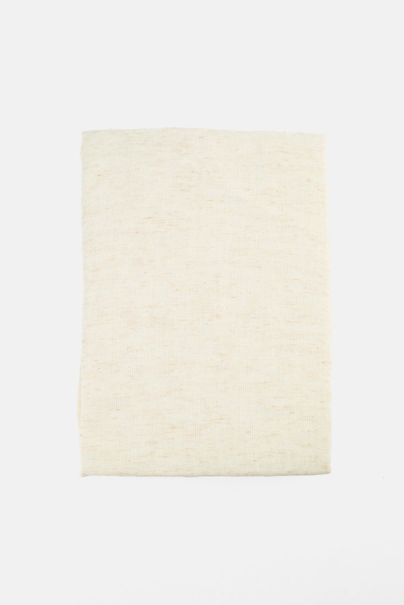 Muy Mucho Plain Linen Microfiber Curtain 130 x 240 W cm, Cream - Image 1