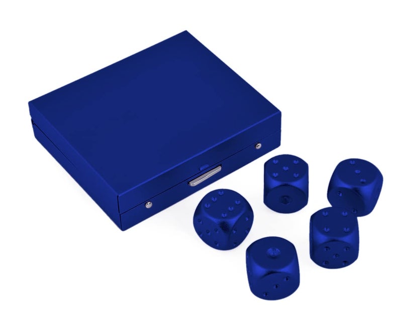 DS.DISTINCTIVE STYLE Aluminum Alloy Dice 5 Pieces 16mm Portable Metal Dices with Case 6 Sided Dice for Party Game - Image 4