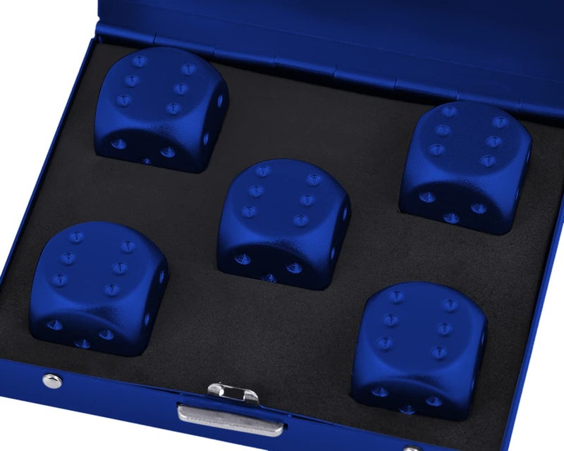 DS.DISTINCTIVE STYLE Aluminum Alloy Dice 5 Pieces 16mm Portable Metal Dices with Case 6 Sided Dice for Party Game - Image 5