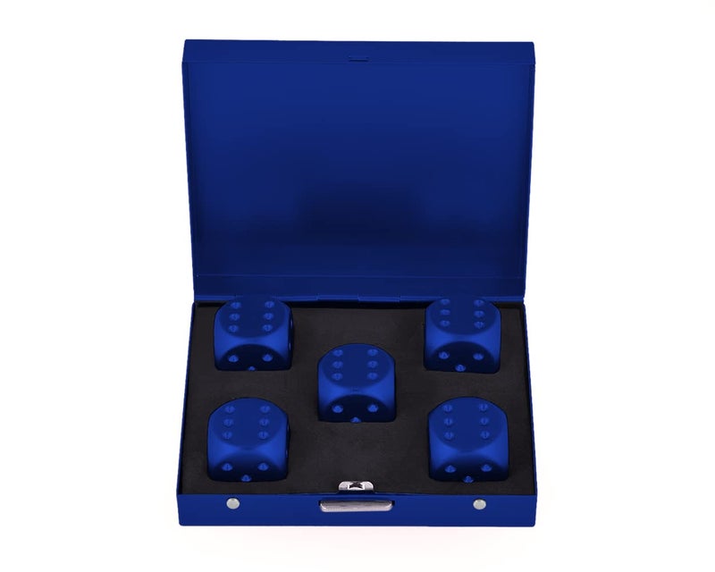 DS.DISTINCTIVE STYLE Aluminum Alloy Dice 5 Pieces 16mm Portable Metal Dices with Case 6 Sided Dice for Party Game - Image 2