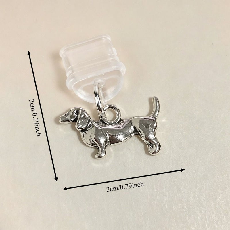 Adorable Dachshund Dog Phone Dust Stopper in Silvery Color - Image 2