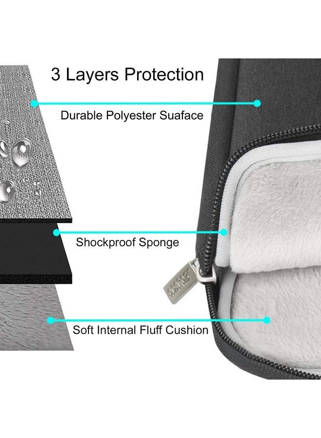 موسيسو حقيبة كمبيوتر محمول موسيسو مقاس 13 بوصة، جراب كمبيوتر محمول مقاس 13 بوصة متوافق مع ماك بوك إير M4 M3 M2 M1 2025-2018 / برو M2 M1 2025-2016، جراب كمبيوتر عمودي من البوليستر مع جيب، أسود - Image 2