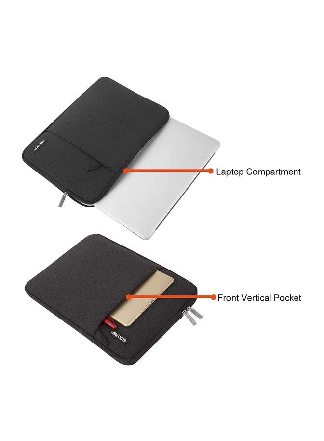 موسيسو حقيبة كمبيوتر محمول موسيسو مقاس 13 بوصة، جراب كمبيوتر محمول مقاس 13 بوصة متوافق مع ماك بوك إير M4 M3 M2 M1 2025-2018 / برو M2 M1 2025-2016، جراب كمبيوتر عمودي من البوليستر مع جيب، أسود - Image 3