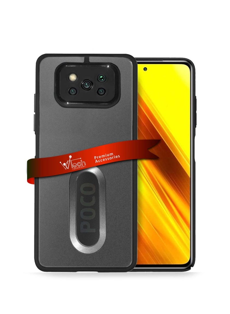 Wtech Xiaomi Poco X3 4G 2021 / Poco X3 Pro 4G 2020 Soft Transparent TPU Silicone Ultra Thin Phone Stylish Electroplated Camera Border Back Case Cover - Black - Image 1