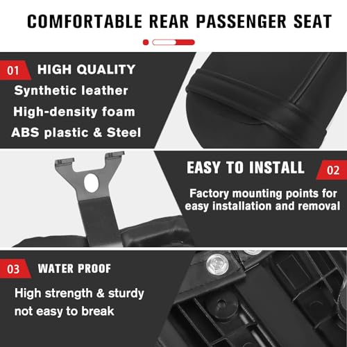 CHIFUN Motorcycle Rear Passenger Seat Compatible with Harley Nightster 975 RH975 2022 2023 Up Passenger Cushion Pad Black Synthetic Leather - Image 2