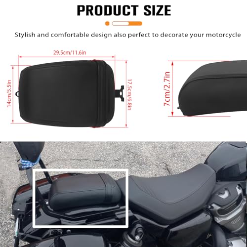 CHIFUN Motorcycle Rear Passenger Seat Compatible with Harley Nightster 975 RH975 2022 2023 Up Passenger Cushion Pad Black Synthetic Leather - Image 4