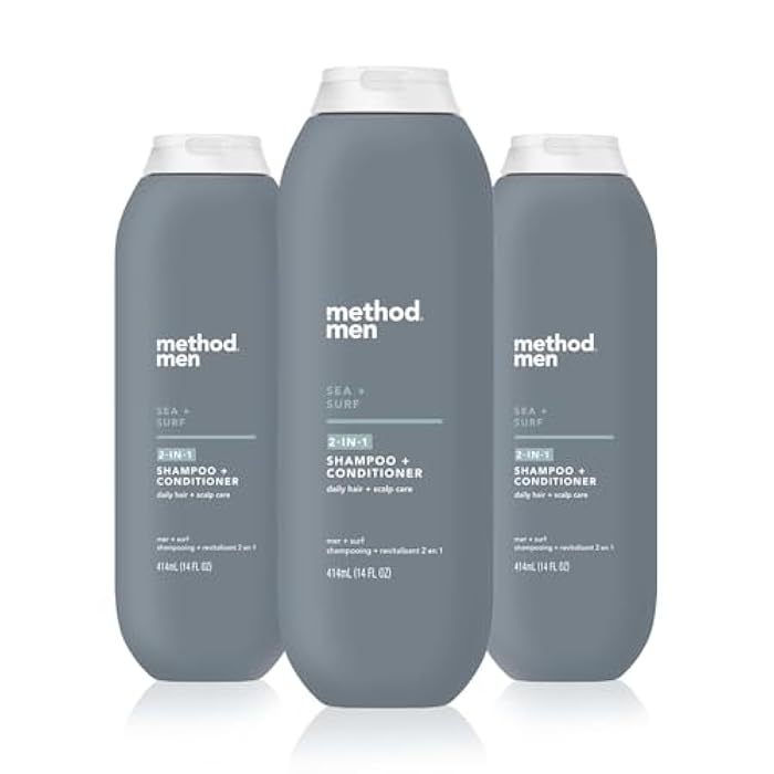 Method Men 2-in-1 Shampoo + Conditioner, Sea + Surf, 14 Ounces (Pack of 3) - Image 1