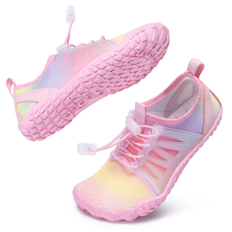 Stelle Kids Water Shoes for Girls Boys Swim Beach Hiking Pool Non-Slip Shoes Barefoots for Toddler/Little/Big Kidsï¼ˆRainbowï¼Œ13MLï¼‰ - Image 1