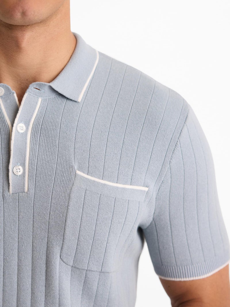 EXPRESS Menâ€™s Sweater Polo â€“ Modern Prep Short Sleeve Cotton Knit with Tipped Collar, Casual Workwear - Image 3