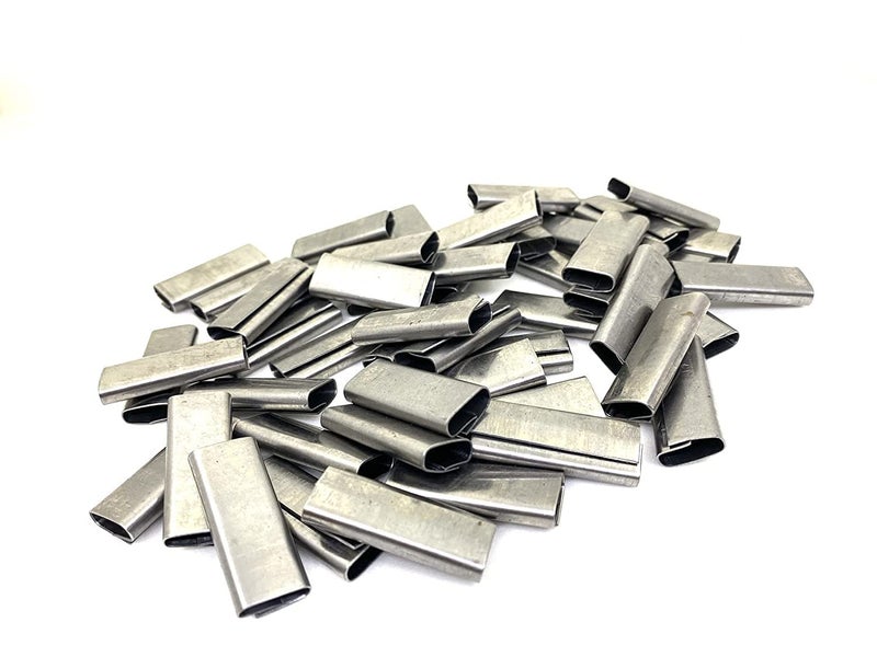 EFFICACY Packing Clip Box Strapping 12 mm Galvanized Iron GI Silver 5 KG Seal/Clip for Outer Box Packing - Image 1