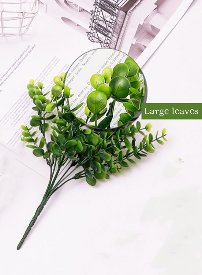 Warme 2 Pack 7 Branches Green Artificial Plants  Faux Greenery Vine Outdoor UV Resistant Plastic Plants Wall Accessories Garden Bushes Home Decor - Image 3