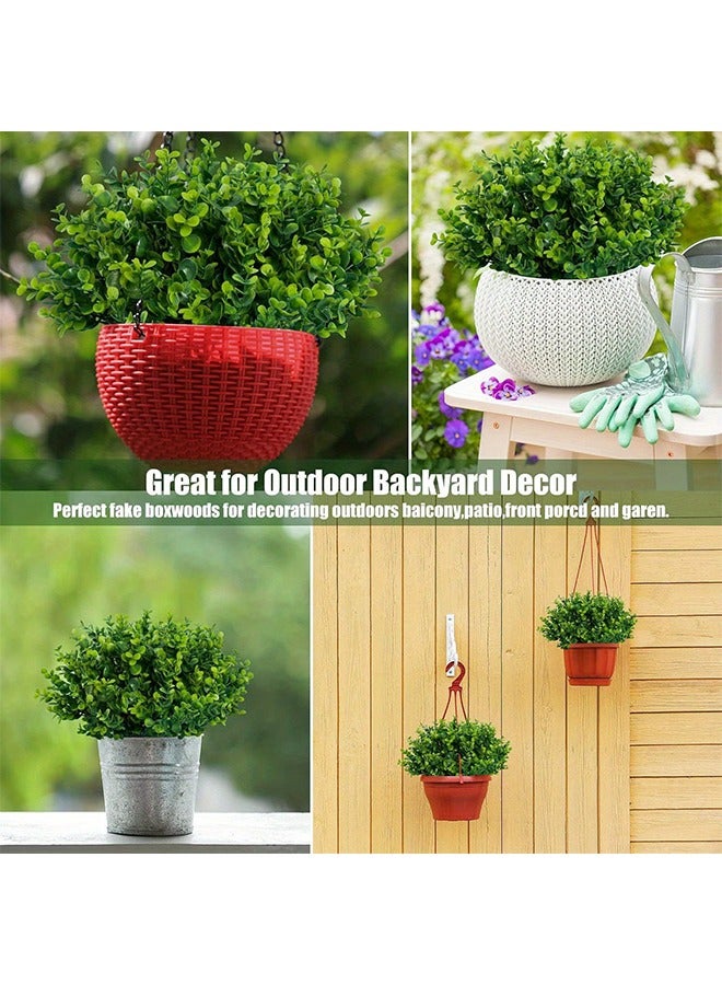Warme 2 Pack 7 Branches Green Artificial Plants  Faux Greenery Vine Outdoor UV Resistant Plastic Plants Wall Accessories Garden Bushes Home Decor - Image 5