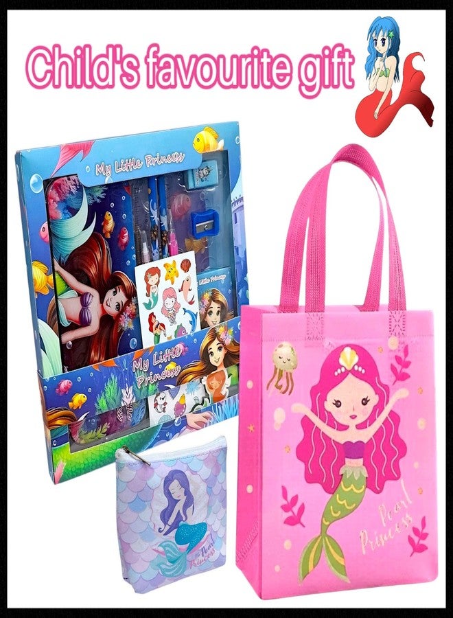 Tera13 TERA 13 Mermaid Stationery Gift, School Stationery Set for Girls (Pack of 5 Items) Return Gifts Stationery Kit, Mermaid Stationery for Girls, Stationery Items Birthday Gift Stationery for Girls/Kids - Image 2