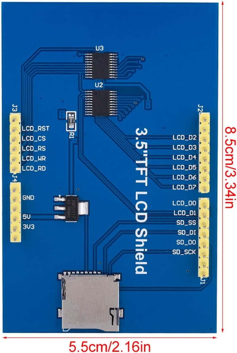 Visualization Module, Stable LCD Module 480x320 3.5in with The Flash SPI SPI Circuit Memory Card for Mega 2560 Board (with Touch) - Image 4