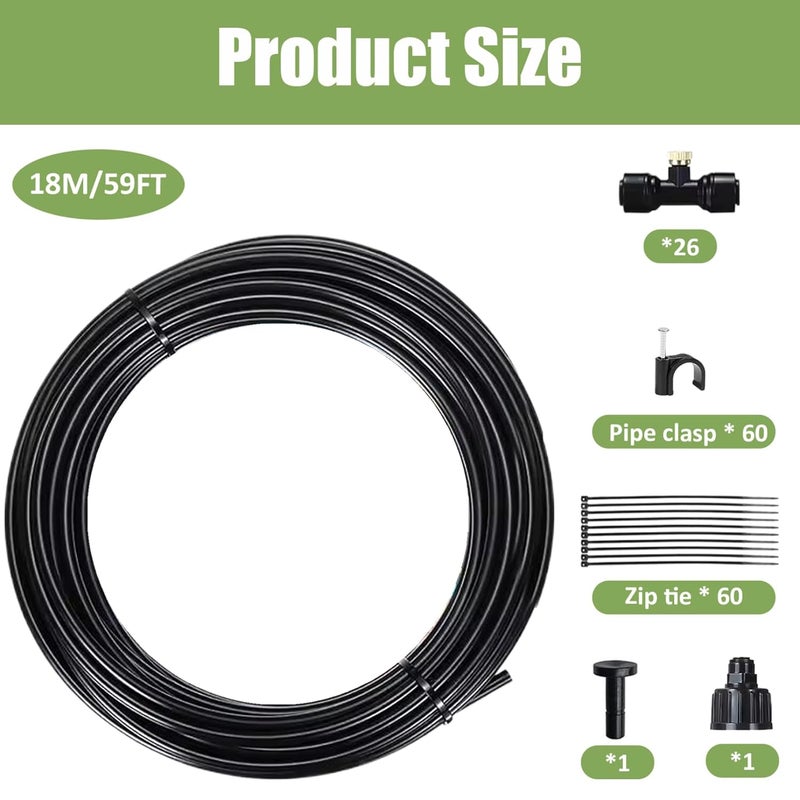 نظام الرش الخارجي 59 قدم مجموعة مرشة المياه لتبريد الفناء والحديقة الخلفية - Image 5