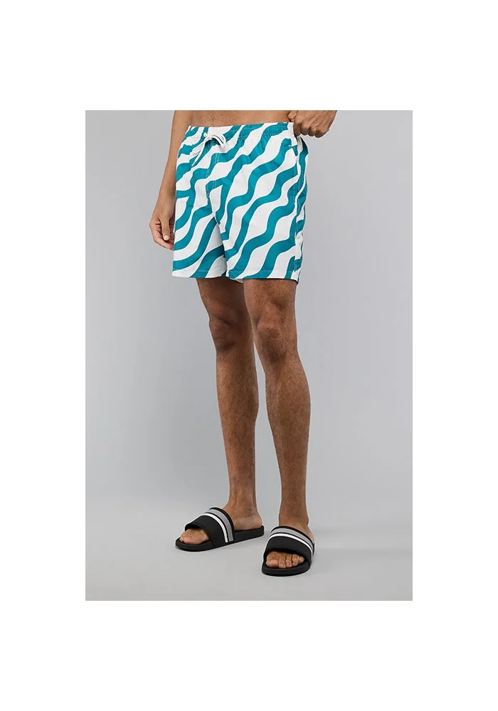 أر أند بي Patterned Swim Shorts with Drawstring Waist