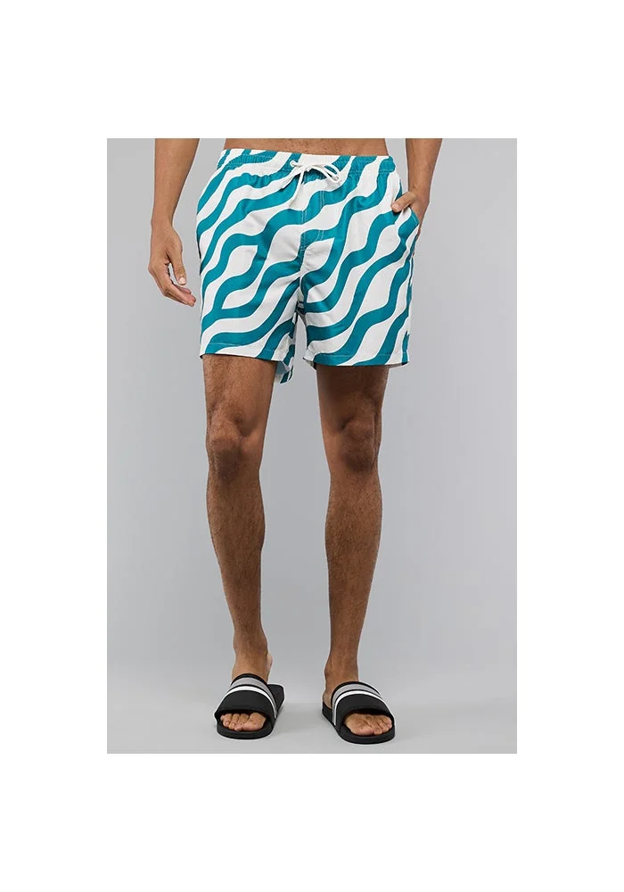 أر أند بي Patterned Swim Shorts with Drawstring Waist