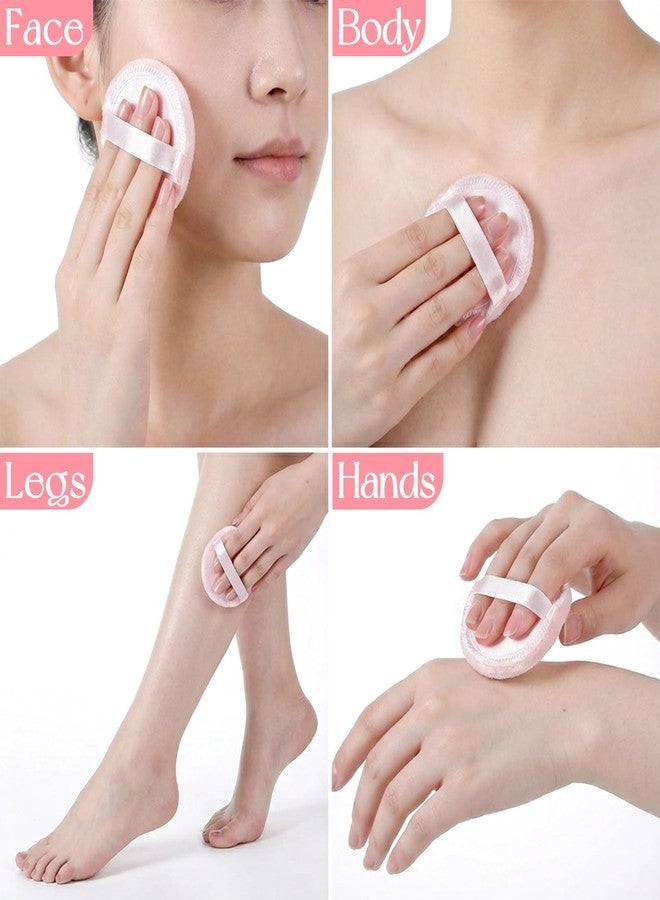 Bruislard 12 Pcs Pressed Powder Puffs for Face Powder, 2.36" Soft Cotton Makeup-Powder Face Puff Round Makeup Pads Pink Make up Puffs for Loose-Powder Setting Pressed and Body-Powder - Image 4