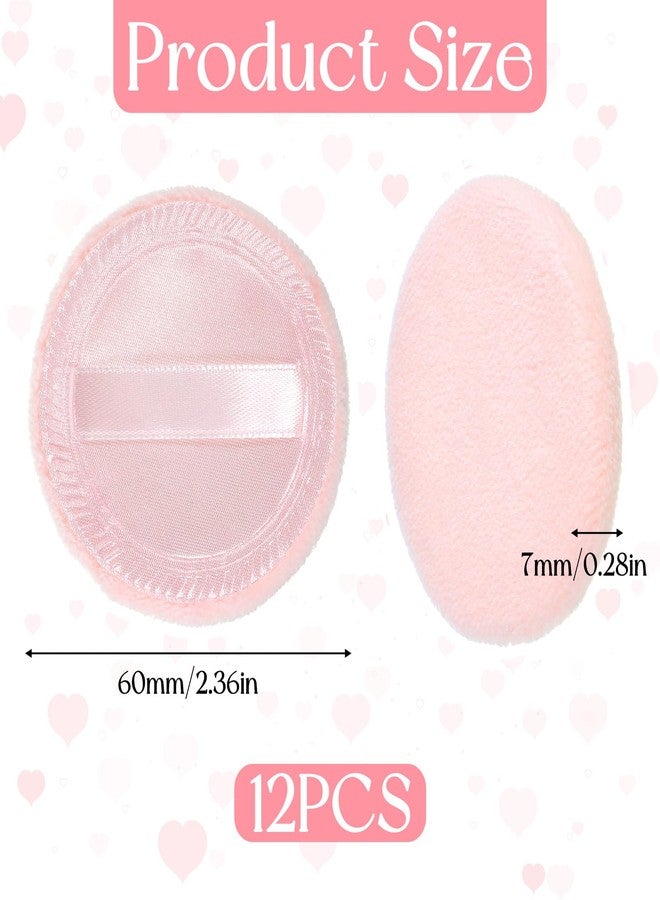 Bruislard 12 Pcs Pressed Powder Puffs for Face Powder, 2.36" Soft Cotton Makeup-Powder Face Puff Round Makeup Pads Pink Make up Puffs for Loose-Powder Setting Pressed and Body-Powder - Image 2