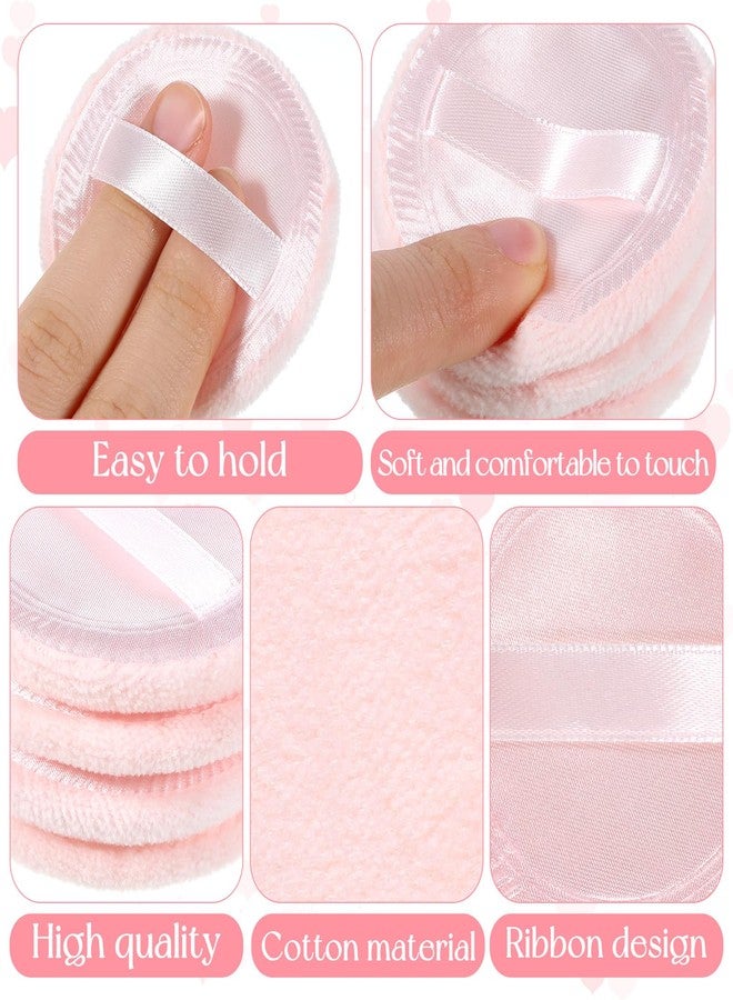 Bruislard 12 Pcs Pressed Powder Puffs for Face Powder, 2.36" Soft Cotton Makeup-Powder Face Puff Round Makeup Pads Pink Make up Puffs for Loose-Powder Setting Pressed and Body-Powder - Image 3