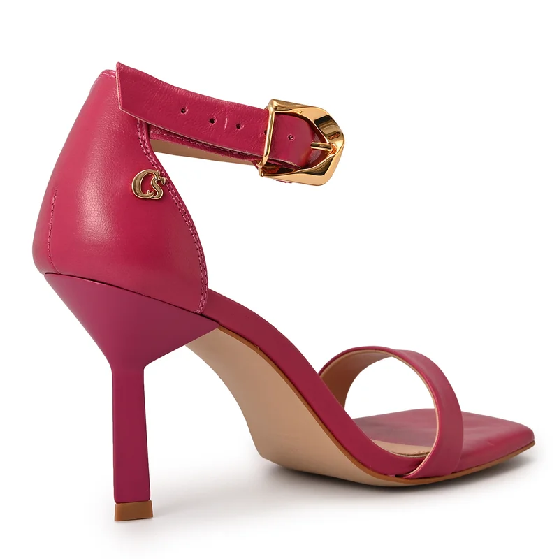 Carmen Steffens Fuchsia Pink Geometric Heel Sandal