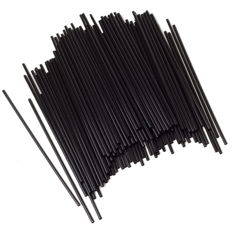 Chef Craft Chef Craft Select Plastic Cocktail or Coffee Stirrer Straws, 5 inch 150 piece set, Black  - Image 1