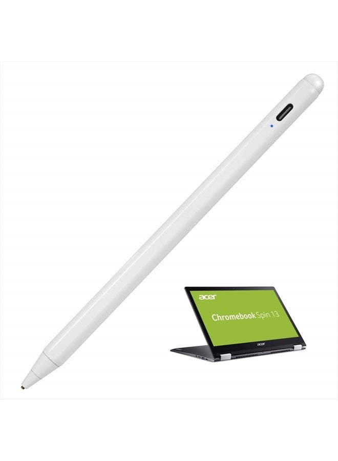 Edivia Acer Chromebook Spin 15 Stylus Pen, Active Stylist Pen for Acer Chromebook Spin 15 2-in-1 Convertible Digital Capacitive Pens High Precision with Ultra Fine Tip,Touch-Control and Rechargeable,White - Image 1
