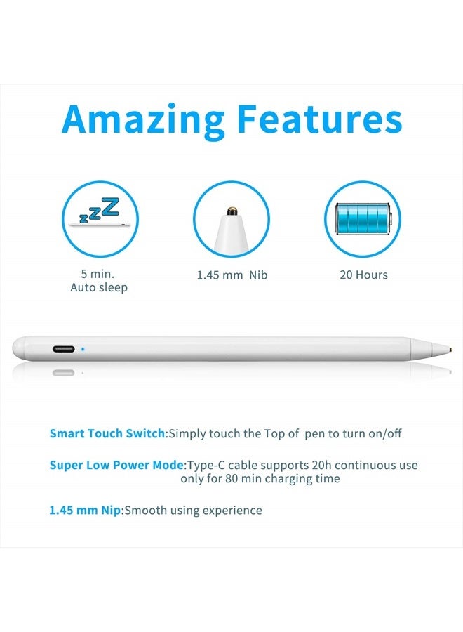 Edivia Acer Chromebook Spin 15 Stylus Pen, Active Stylist Pen for Acer Chromebook Spin 15 2-in-1 Convertible Digital Capacitive Pens High Precision with Ultra Fine Tip,Touch-Control and Rechargeable,White - Image 5