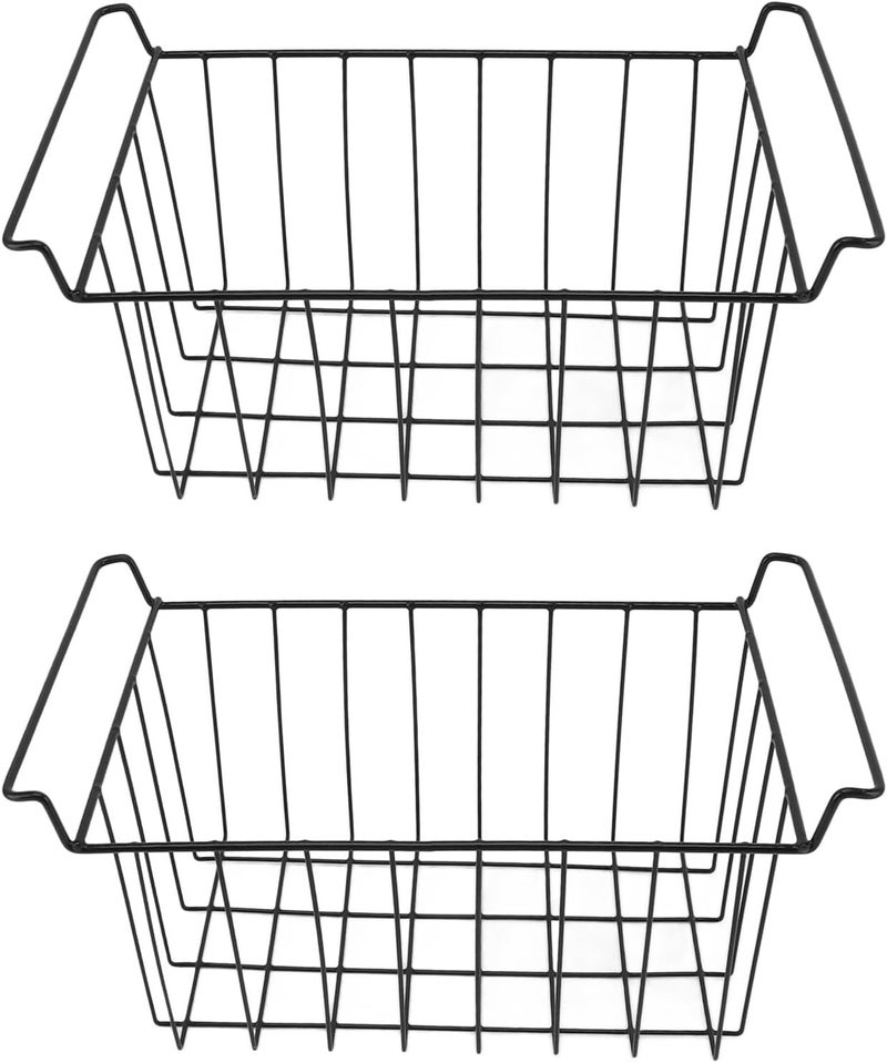 2 علب تخزين خالية من الأسلاك للفريزر، رف معلق، صينية تنظيم لرفوف الثلاجة (الطول 19.5 بوصة × العرض 9.6 بوصة × الارتفاع 7.9 بوصة) - Image 3