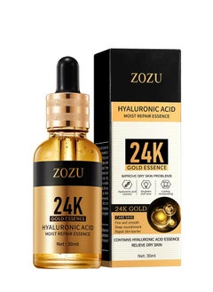 24k Gold Serum for Face, Peptide Serum for Face, Hyaluronic Acid, Moisturizing Hyaluronic Acid, Anti-Aging Face Serums with Hyaluronic Acid, for Dark Spots & Fine Lines, for Women's Skin Care (30 ml)