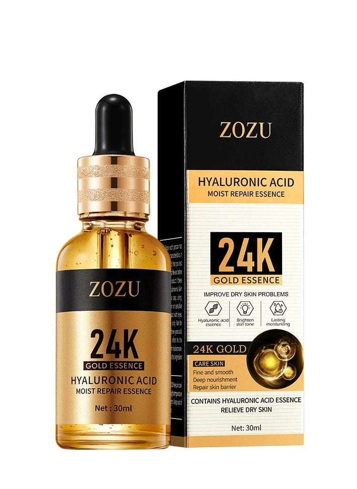 Zozu - 24k Gold Serum for Face, Peptide Serum for Face, Hyaluronic Acid, Moisturizing Hyaluronic Acid, Anti-Aging Face Serums with Hyaluronic Acid, for Dark Spots & Fine Lines, for Women's Skin Care (30 ml) - Image 1