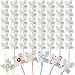 Poen 100 Pcs DIY Pinwheels Paper Craft Bulk Color Your Own White Pinwheels Summer Activity Arts July 4 Patriotic Memorial Day Craft Blank Windmills Party Favor Supplies 5 Inches - Image 2