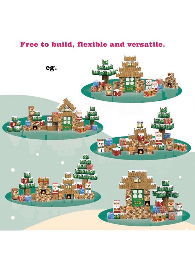 amdohai amdohai Magnetic Blocks Christmas Themed Building Toys for Kids Ages 3+ STEM Toys for Boys Age 3 4 5 6 7 8 Year Old Girls Gift Idear  - Image 4