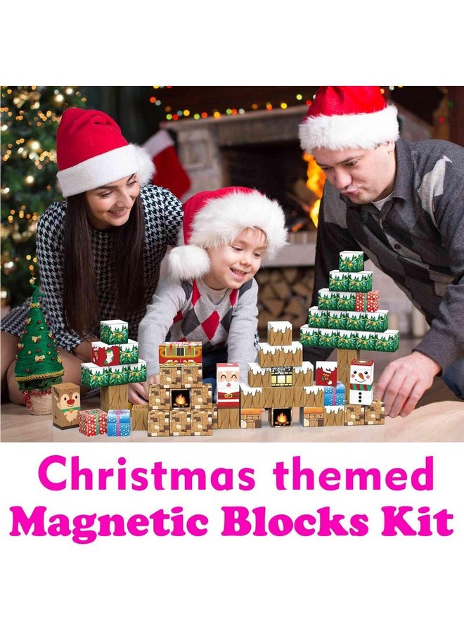 amdohai amdohai Magnetic Blocks Christmas Themed Building Toys for Kids Ages 3+ STEM Toys for Boys Age 3 4 5 6 7 8 Year Old Girls Gift Idear  - Image 2