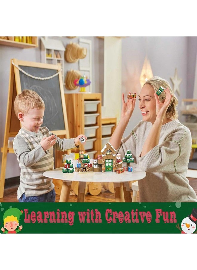 amdohai amdohai Magnetic Blocks Christmas Themed Building Toys for Kids Ages 3+ STEM Toys for Boys Age 3 4 5 6 7 8 Year Old Girls Gift Idear  - Image 5