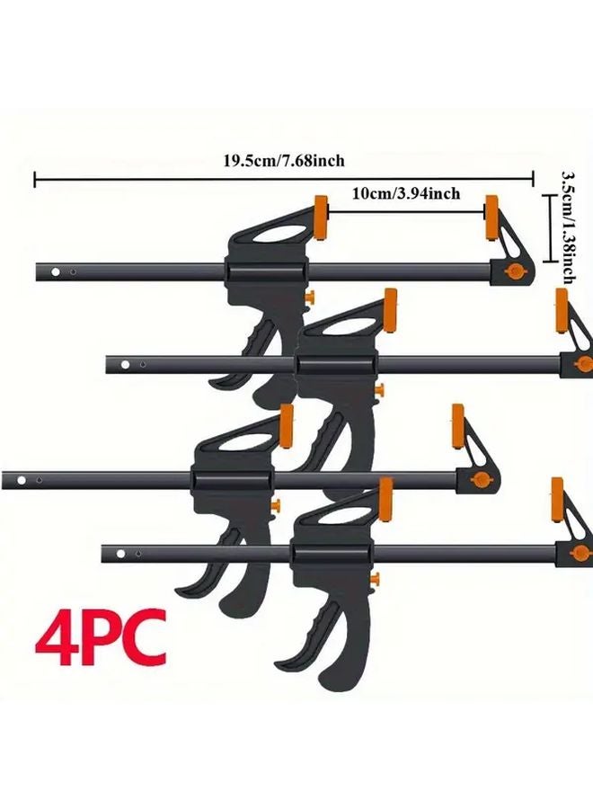 4 Pack Woodworking Quick Clamps One Handed Operation 4 Inch Mini Ratchet Pliers - Image 1