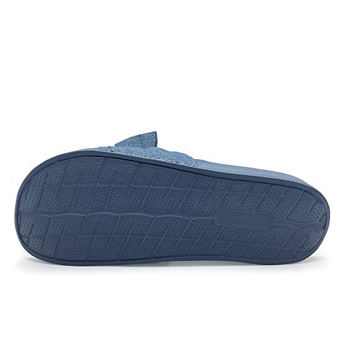 FUNKYMONKEY Women's Slides Sandals Bowknot Beach Casual Comfort Slippers (7 M US, Blue) - Image 3