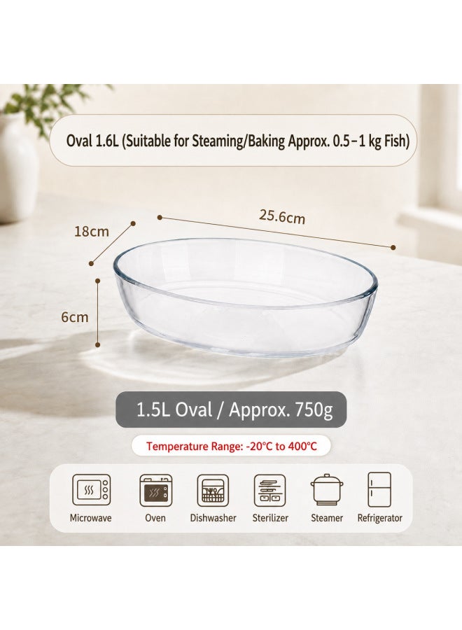 Glass Baking Tray, Heat-resistant And High-temperature Resistant, Suitable For Oven And Microwave, Dual-use For Home And Commercial Baking, Available In Multiple Sizes, Can Be Used For Dropshipping And Bulk